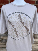 Load image into Gallery viewer, Take Me Out To The Ball Game - Leopard Print Baseball on Sand
