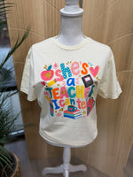 Load image into Gallery viewer, She's A Teacher I Can Tell on Gildan Softstyle Off White
