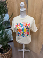 Load image into Gallery viewer, She's A Teacher I Can Tell on Gildan Softstyle Off White
