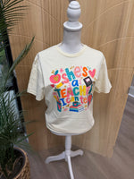 Load image into Gallery viewer, She's A Teacher I Can Tell on Gildan Softstyle Off White
