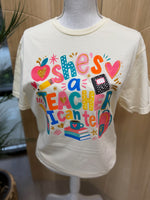 Load image into Gallery viewer, She's A Teacher I Can Tell on Gildan Softstyle Off White
