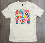 Load image into Gallery viewer, She's A Teacher I Can Tell on Gildan Softstyle Off White
