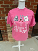 Load image into Gallery viewer, Rock Paper Scissors Grade Level Tees on Comfort Colors (Shown on Crunchberry)
