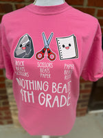 Load image into Gallery viewer, Rock Paper Scissors Grade Level Tees on Comfort Colors (Shown on Crunchberry)
