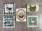 Load image into Gallery viewer, Vintage Blue Goose Quilt Block on White
