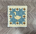 Load image into Gallery viewer, Vintage Blue Goose Quilt Block on White
