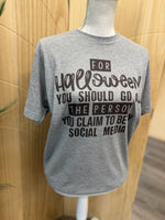 Load image into Gallery viewer, Social Media Halloween on Tultex Heather Gray
