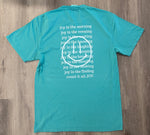 Load image into Gallery viewer, Front/Back Count It All Joy Smiley on Port &amp; Co Peacock
