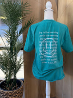 Load image into Gallery viewer, Front/Back Count It All Joy Smiley on Port &amp; Co Peacock
