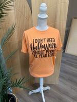 Load image into Gallery viewer, I Ghost People All Year Long on Tultex Heather Cantaloupe
