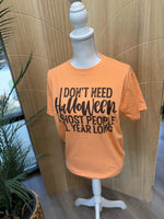 Load image into Gallery viewer, I Ghost People All Year Long on Tultex Heather Cantaloupe
