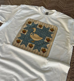 Load image into Gallery viewer, Vintage Blue Goose Quilt Block on White
