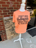 Load image into Gallery viewer, I Ghost People All Year Long on Tultex Heather Cantaloupe

