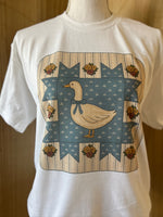 Load image into Gallery viewer, Vintage Blue Goose Quilt Block on White
