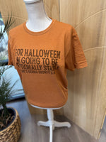 Load image into Gallery viewer, For Halloween I'm Going To Be Emotionally Stable on Tultex Heather Rust
