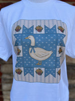 Load image into Gallery viewer, Vintage Blue Goose Quilt Block on White
