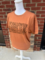 Load image into Gallery viewer, For Halloween I'm Going To Be Emotionally Stable on Tultex Heather Rust
