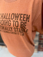 Load image into Gallery viewer, For Halloween I'm Going To Be Emotionally Stable on Tultex Heather Rust
