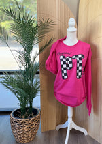 Load image into Gallery viewer, PT/OT Checkered on Gildan Softstyle Heliconia
