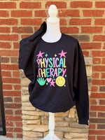 Load image into Gallery viewer, PT/OT Hand And Smiley Face on Black Sweatshirt
