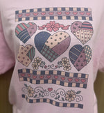 Load image into Gallery viewer, Vintage Pink and Purple Quilted Hearts on Pink
