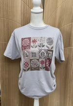 Load image into Gallery viewer, Vintage Amen Patchwork Quilt on Silver
