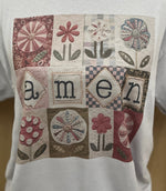 Load image into Gallery viewer, Vintage Amen Patchwork Quilt on Silver
