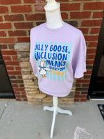 Load image into Gallery viewer, Inclusion Means Everyone Belongs on Comfort Colors (Shown on Orchid)
