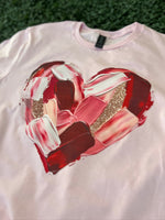 Load image into Gallery viewer, Brushstroke Heart on Gildan Softstyle Light Pink
