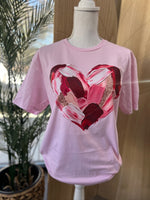 Load image into Gallery viewer, Brushstroke Heart on Gildan Softstyle Light Pink
