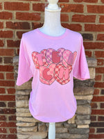 Load image into Gallery viewer, Checkered Hearts T E A C H on Pink
