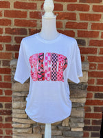 Load image into Gallery viewer, Valentine's Day Patterned TEACHER on White
