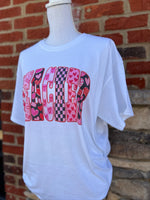 Load image into Gallery viewer, Valentine's Day Patterned TEACHER on White
