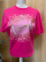 Load image into Gallery viewer, Pink Out Football on Gildan Softstyle Heliconia
