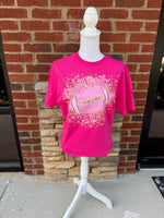 Load image into Gallery viewer, Pink Out Football on Gildan Softstyle Heliconia
