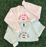 Load image into Gallery viewer, EMBROIDERED: Jesus Is My Jam on Ash Gray
