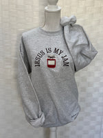 Load image into Gallery viewer, EMBROIDERED: Jesus Is My Jam on Ash Gray
