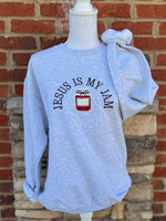 Load image into Gallery viewer, EMBROIDERED: Jesus Is My Jam on Ash Gray
