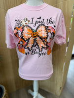 Load image into Gallery viewer, I Put The Boo In Boujee Bow on Comfort Colors (Shown on Blossom)
