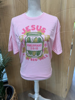 Load image into Gallery viewer, Jesus Is A Big Dill on Jerzees Pink
