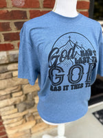 Load image into Gallery viewer, God Has It This Time on Softstyle Heather Indigo
