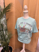 Load image into Gallery viewer, Be The Church on Tultex Heather Purist Blue
