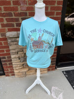 Load image into Gallery viewer, Be The Church on Tultex Heather Purist Blue

