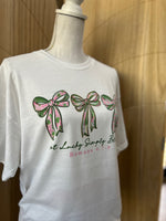 Load image into Gallery viewer, Not Lucky Simply Blessed Bow Trio on White
