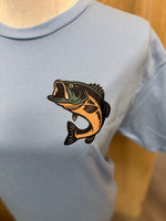 Load image into Gallery viewer, Front/Back Born To Fish on Hanes Light Blue
