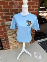 Load image into Gallery viewer, Front/Back Born To Fish on Hanes Light Blue
