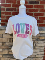 Load image into Gallery viewer, LOVED John 3:16 with Gold Outline on Cream
