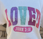 Load image into Gallery viewer, LOVED John 3:16 with Gold Outline on Cream
