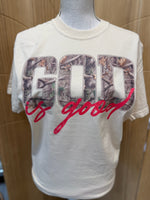 Load image into Gallery viewer, Camo And Pink God Is Good on Comfort Colors (Shown on Ivory)
