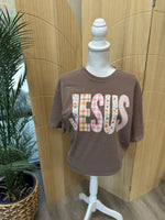 Load image into Gallery viewer, Autumn Patchwork JESUS on Comfort Colors (Shown on Espresso)
